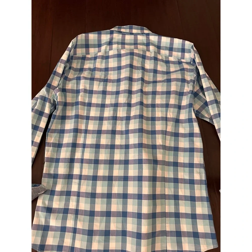 Banana Republic Soft Wash Slim Fit Shirt Mens L Blue Gingham Check Button Down